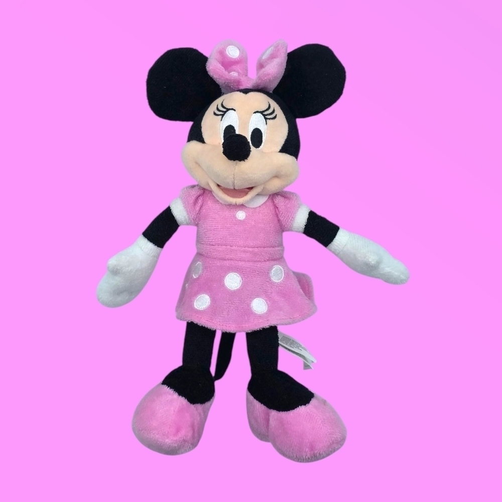 Disney Minnie Mouse Pink Polka Dot Dress Plush